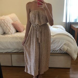 Tie Waist Strapless Romper